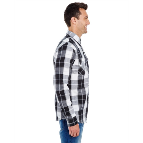 Men's Long-Sleeve Plaid Pattern Woven Shirt