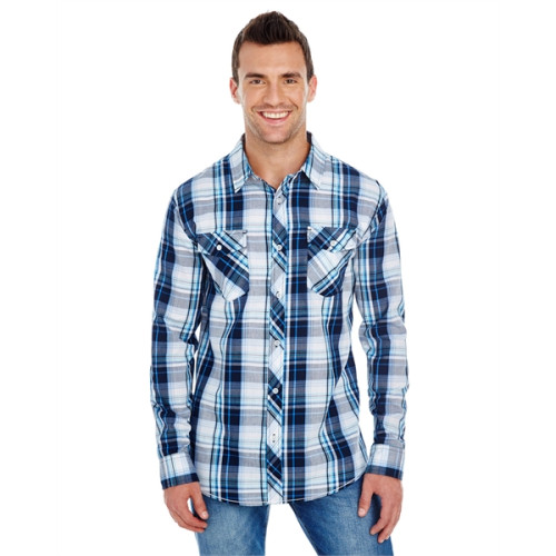 Men's Long-Sleeve Plaid Pattern Woven Shirt