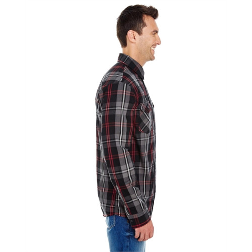 Men's Long-Sleeve Plaid Pattern Woven Shirt