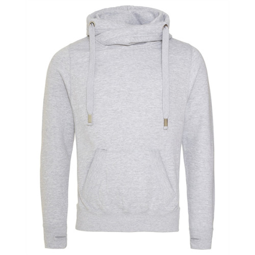 Men's Heavyweight Cross Over Neck Hooded Sweatshirt