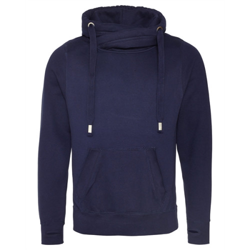 Men's Heavyweight Cross Over Neck Hooded Sweatshirt