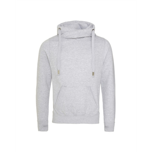 Men's Heavyweight Cross Over Neck Hooded Sweatshirt