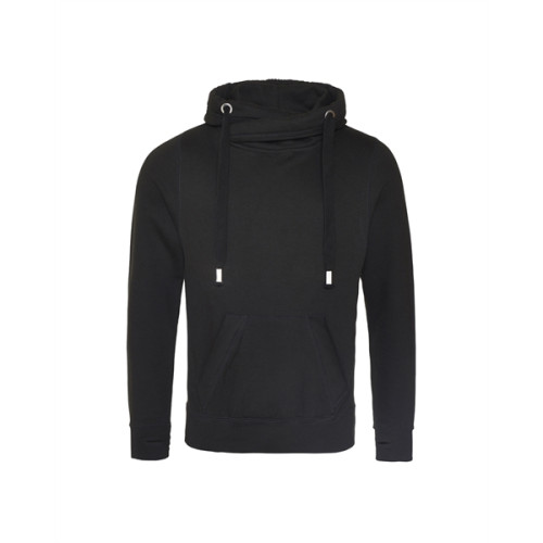 Men's Heavyweight Cross Over Neck Hooded Sweatshirt