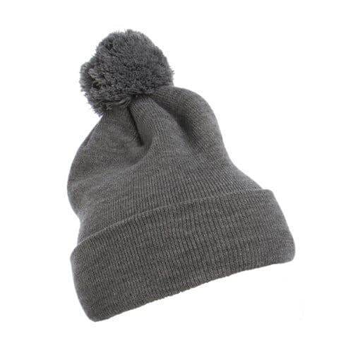 Cuffed Knit Beanie with Pom Pom Hat