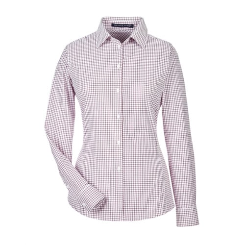CrownLux Performance® Ladies' Micro Windowpane Woven Shirt
