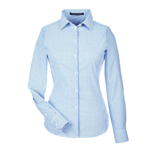 CrownLux Performance® Ladies' Micro Windowpane Woven Shirt