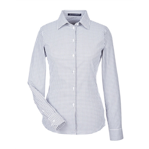CrownLux Performance® Ladies' Micro Windowpane Woven Shirt