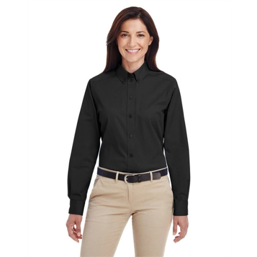Ladies' Foundation 100% Cotton Long-Sleeve Twill Shirt wi...