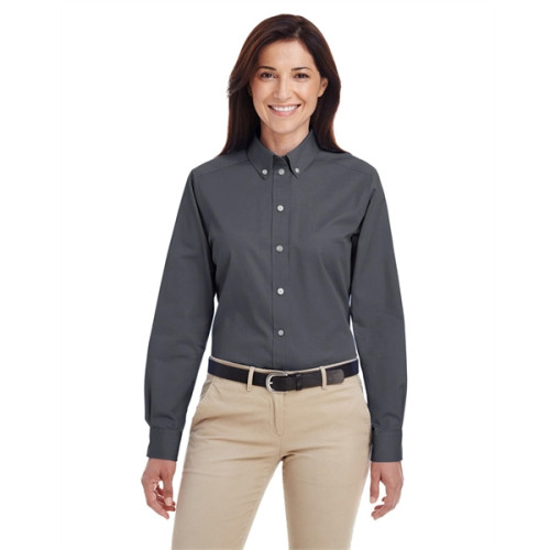 Ladies' Foundation 100% Cotton Long-Sleeve Twill Shirt wi...