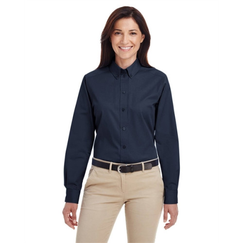 Ladies' Foundation 100% Cotton Long-Sleeve Twill Shirt wi...