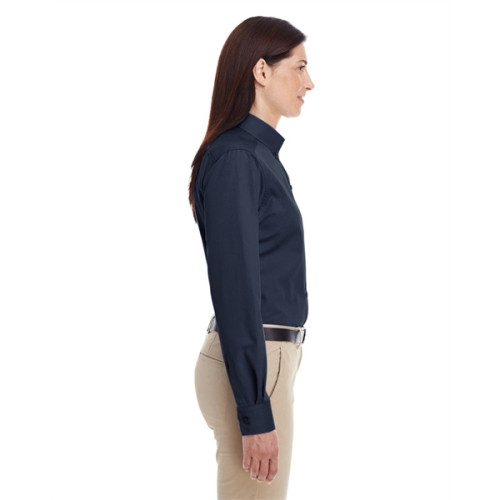 Ladies' Foundation 100% Cotton Long-Sleeve Twill Shirt wi...