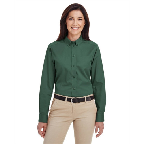 Ladies' Foundation 100% Cotton Long-Sleeve Twill Shirt wi...
