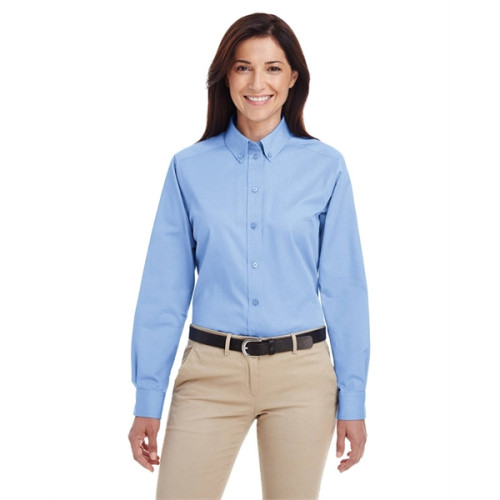 Ladies' Foundation 100% Cotton Long-Sleeve Twill Shirt wi...