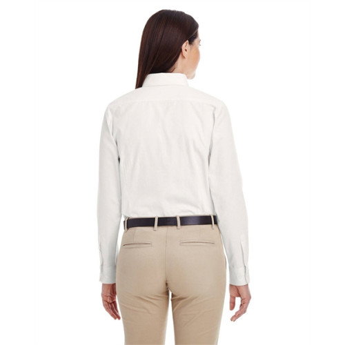 Ladies' Foundation 100% Cotton Long-Sleeve Twill Shirt wi...