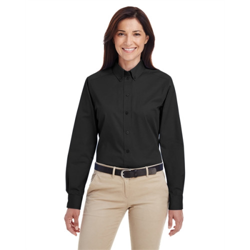 Ladies' Foundation 100% Cotton Long-Sleeve Twill Shirt wi...