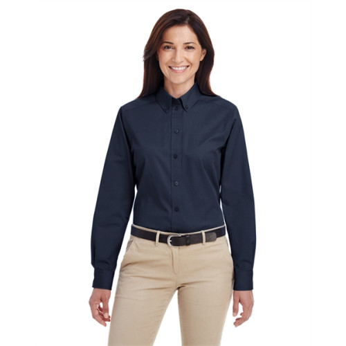 Ladies' Foundation 100% Cotton Long-Sleeve Twill Shirt wi...