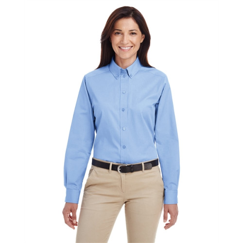 Ladies' Foundation 100% Cotton Long-Sleeve Twill Shirt wi...