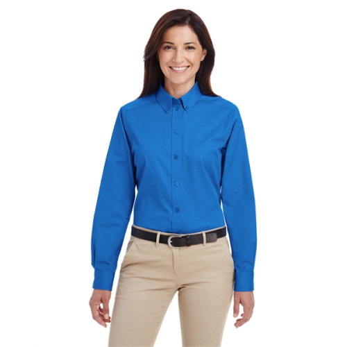 Ladies' Foundation 100% Cotton Long-Sleeve Twill Shirt wi...
