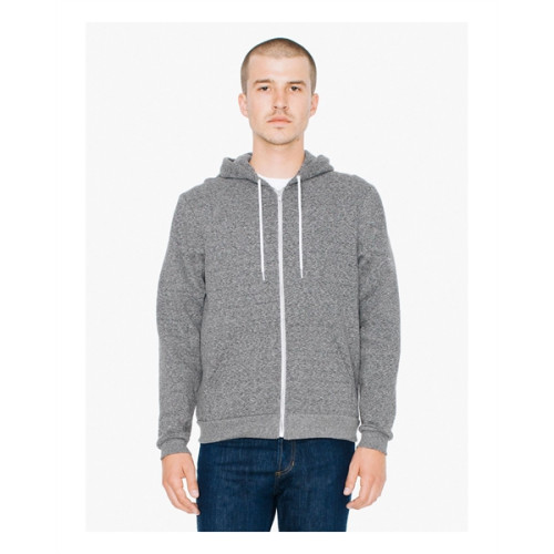 American Apparel Unisex Salt And Pepper Hooded Zip Sweats...