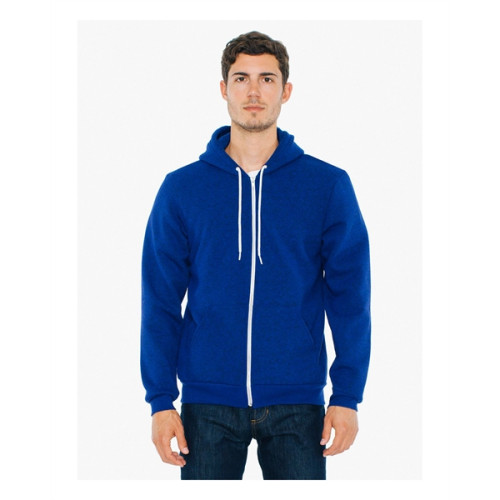 American Apparel Unisex Salt And Pepper Hooded Zip Sweats...