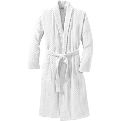Port Authority Checkered Terry Shawl Collar Robe.
