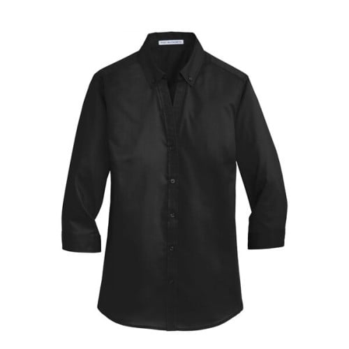 Port Authority Women's 3/4-Sleeve SuperPro Twill Shirt.