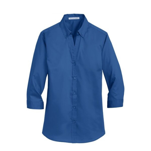 Port Authority Women's 3/4-Sleeve SuperPro Twill Shirt.