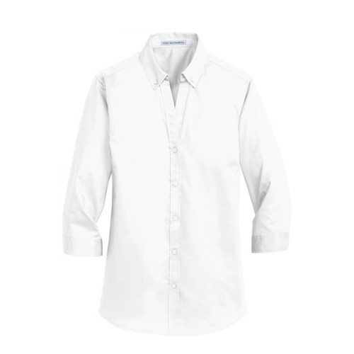 Port Authority Women's 3/4-Sleeve SuperPro Twill Shirt.