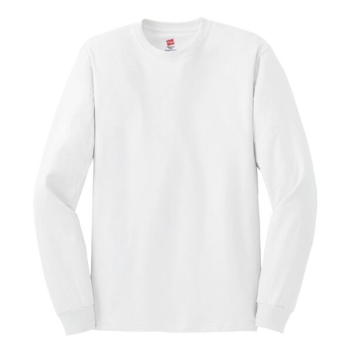 Hanes - Authentic 100% Cotton Long Sleeve T-Shirt.