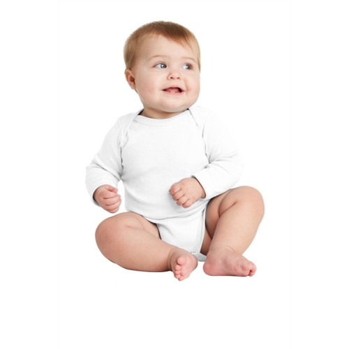 Rabbit Skins Infant Long Sleeve Baby Rib Bodysuit.