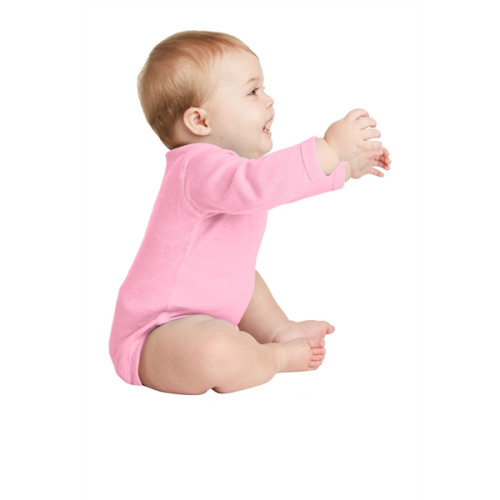 Rabbit Skins Infant Long Sleeve Baby Rib Bodysuit.