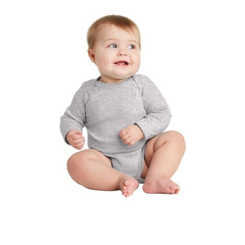 Rabbit Skins Infant Long Sleeve Baby Rib Bodysuit.