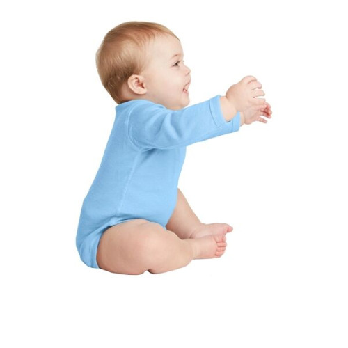 Rabbit Skins Infant Long Sleeve Baby Rib Bodysuit.