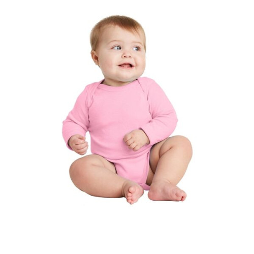 Rabbit Skins Infant Long Sleeve Baby Rib Bodysuit.