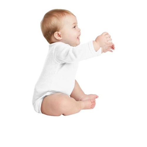 Rabbit Skins Infant Long Sleeve Baby Rib Bodysuit.