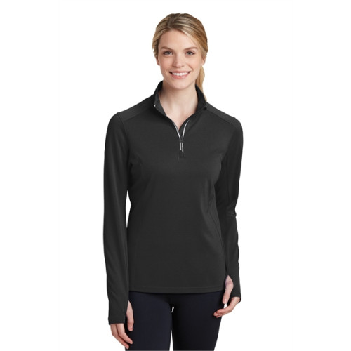 Sport-Tek Women's Sport-Wick Textured 1/4-Zip Pullover.