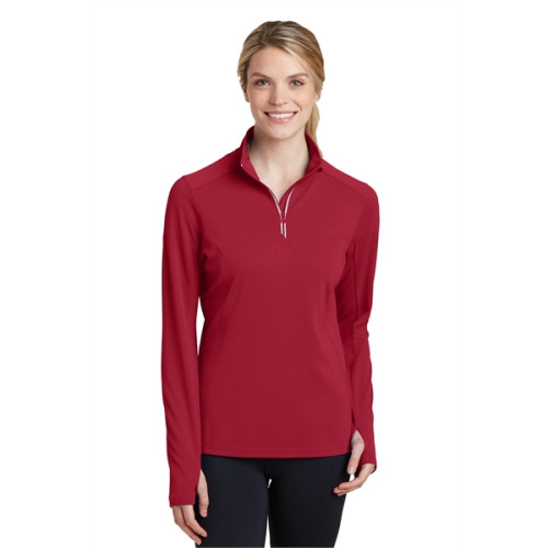 Sport-Tek Women's Sport-Wick Textured 1/4-Zip Pullover.