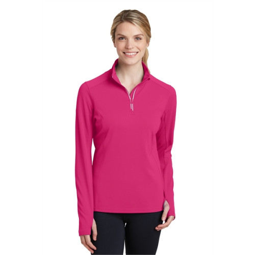 Sport-Tek Women's Sport-Wick Textured 1/4-Zip Pullover.
