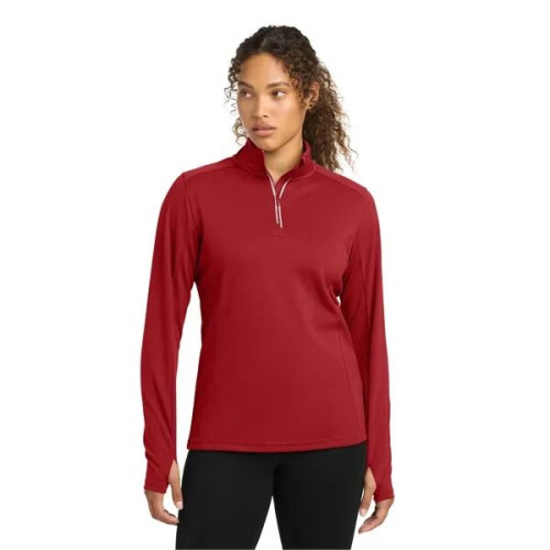 Sport-Tek Women's Sport-Wick Textured 1/4-Zip Pullover.