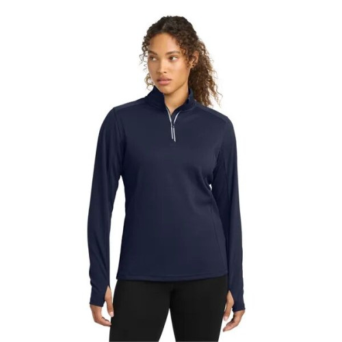 Sport-Tek Women's Sport-Wick Textured 1/4-Zip Pullover.