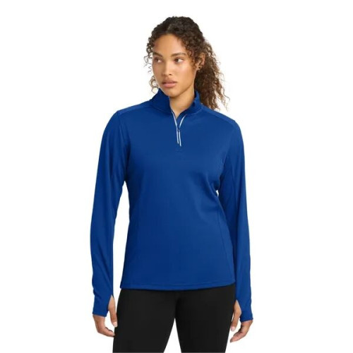 Sport-Tek Women's Sport-Wick Textured 1/4-Zip Pullover.