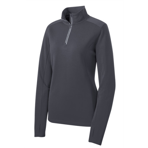 Sport-Tek Women's Sport-Wick Textured 1/4-Zip Pullover.