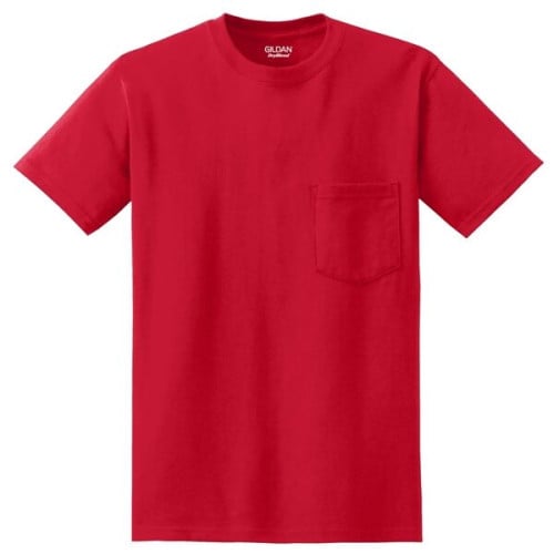 Gildan - DryBlend 50 Cotton/50 Poly Pocket T-Shirt.