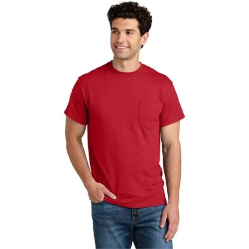 Gildan - DryBlend 50 Cotton/50 Poly Pocket T-Shirt.