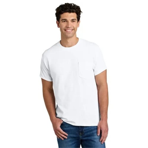 Gildan - DryBlend 50 Cotton/50 Poly Pocket T-Shirt.