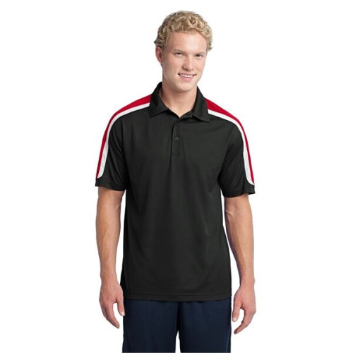 Sport-Tek Tricolor Shoulder Micropique Sport-Wick Polo.
