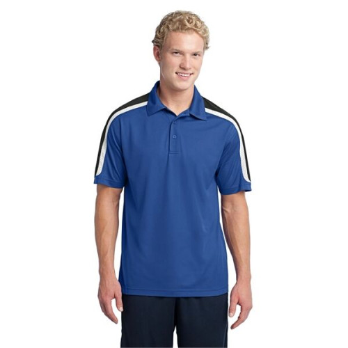 Sport-Tek Tricolor Shoulder Micropique Sport-Wick Polo.