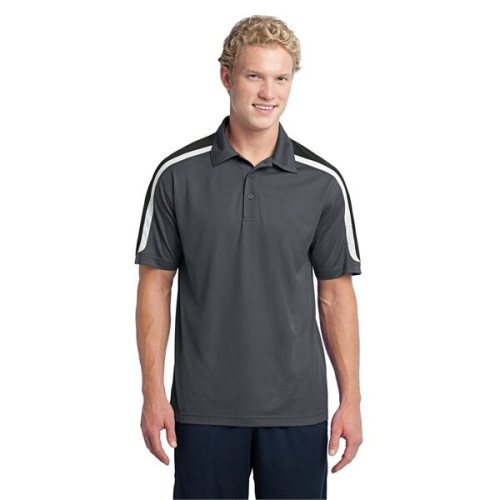 Sport-Tek Tricolor Shoulder Micropique Sport-Wick Polo.