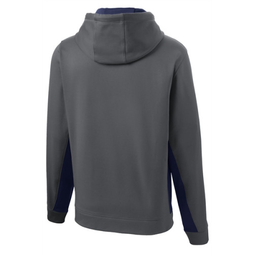 Sport-Tek Sport-Wick Fleece Colorblock Hooded Pullover.