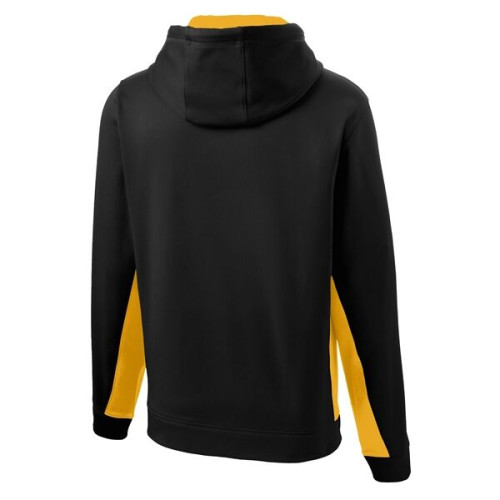 Sport-Tek Sport-Wick Fleece Colorblock Hooded Pullover.